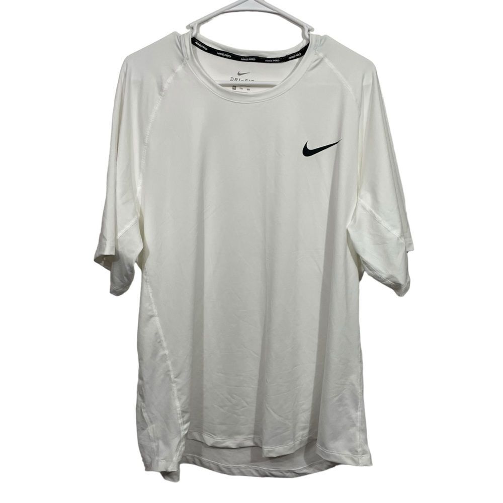 Nike Pro Dri-Fit White Short Sleeve Athletic T-Shirt